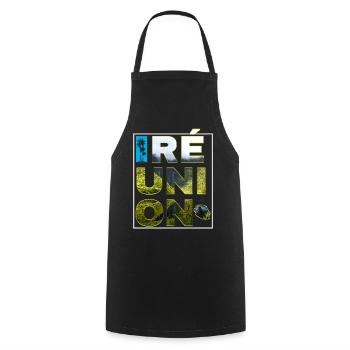 île la Réunion Volcan et Nature Cadeau Homme Femme - Tablier de cuisine - noir - Devant - AI Model Male 185 dark (185cm)