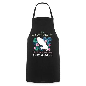 La martinique Fleurs Et Plante Citation Histoire - Tablier de cuisine - noir - Devant - AI Model Male 185 dark (185cm)