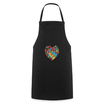Regenbogenfarbe Herz LGBTQ Liebe & Rechte - Kochschürze - Schwarz - Vorne - AI Model Male 185 dark (185cm)