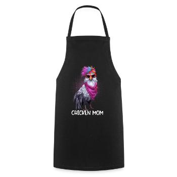 Chicken Mom Chickens Hen Gift Farmer - Cooking Apron - black - Front - AI Model Male 185 dark (185cm)