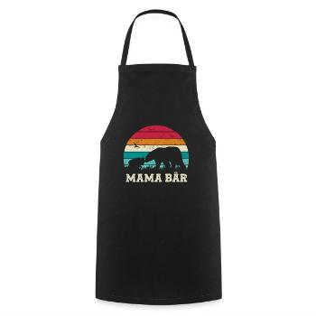 Mama Bär Baby Sohn Geschenk Muttertag Mamabär - Kochschürze - Schwarz - Vorne - AI Model Male 185 dark (185cm)