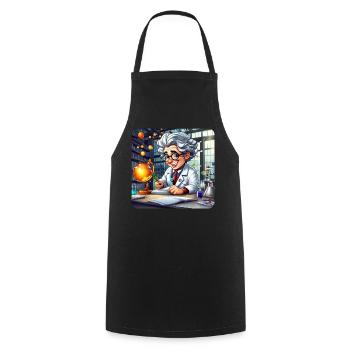 Cute professor with white hair and glasses - Cooking Apron - black - Front - AI Model Male 185 dark (185cm)