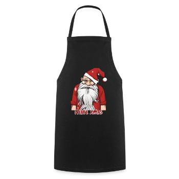 Je déteste Noël Saint-Nicolas Cadeaux Vacances - Tablier de cuisine - noir - Devant - AI Model Male 185 dark (185cm)
