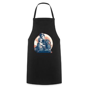 Jour des anciens combattants Papa Grand-père Anciens combattants - Tablier de cuisine - noir - Devant - AI Model Male 185 dark (185cm)
