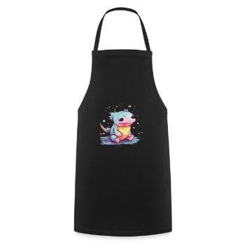 Süßer Anime -Stil Axolotl Kawaii - Kochschürze - Schwarz - Vorne - AI Model Male 185 dark (185cm)