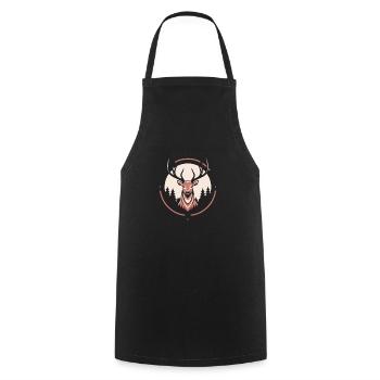 Chasse au cerf Chasse Unique - Tablier de cuisine - noir - Devant - AI Model Male 185 dark (185cm)
