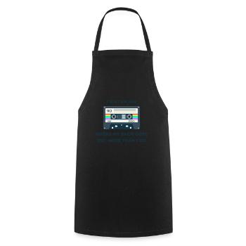 Dictons de l’âge sarcastique rétro - Tablier de cuisine - noir - Devant - AI Model Male 185 dark (185cm)