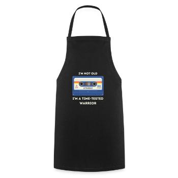 Dicton rétro sarcastique de l’âge - Tablier de cuisine - noir - Devant - AI Model Male 185 dark (185cm)