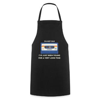 Dicton rétro sarcastique de l’âge - Tablier de cuisine - noir - Devant - AI Model Male 185 dark (185cm)