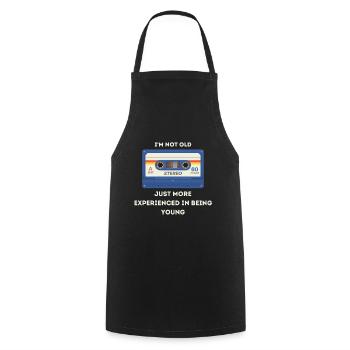 Dicton rétro sarcastique de l’âge - Tablier de cuisine - noir - Devant - AI Model Male 185 dark (185cm)