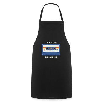 Dicton rétro sarcastique de l’âge - Tablier de cuisine - noir - Devant - AI Model Male 185 dark (185cm)