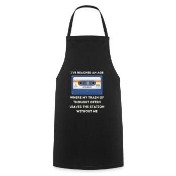 Dicton rétro sarcastique de l’âge - Tablier de cuisine - noir - Devant - AI Model Male 185 dark (185cm)