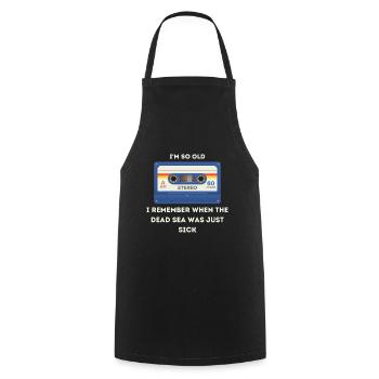Dicton rétro sarcastique de l’âge - Tablier de cuisine - noir - Devant - AI Model Male 185 dark (185cm)
