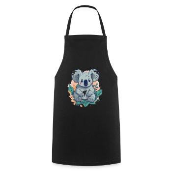 Mignon Anime Style Koala Kawaii - Tablier de cuisine - noir - Devant - AI Model Male 185 dark (185cm)