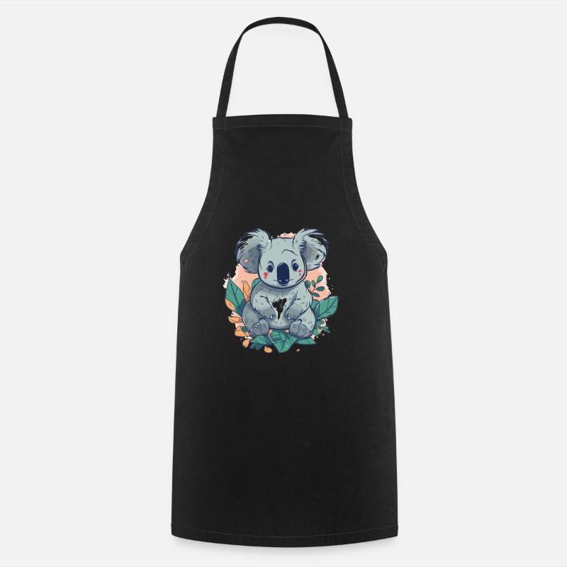 Mignon Anime Style Koala Kawaii - Tablier de cuisine - noir