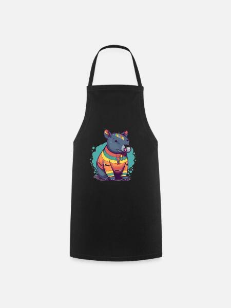 Cute Anime Style Malayan Kawaii - Cooking Apron - black