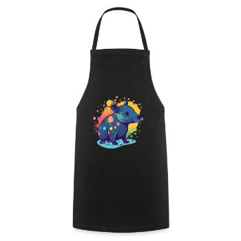 Süßer Anime -Stil Malayan Kawaii - Kochschürze - Schwarz - Vorne - AI Model Male 185 dark (185cm)