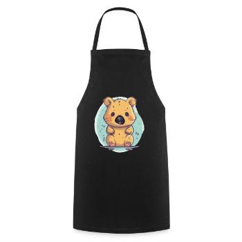 Netter Anime -Stil Quokka Kawaii - Kochschürze - Schwarz - Vorne - AI Model Male 185 dark (185cm)