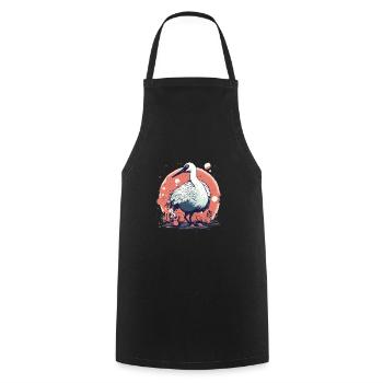 Mignon Anime Style rouge couronné grue Kawaii - Tablier de cuisine - noir - Devant - AI Model Male 185 dark (185cm)
