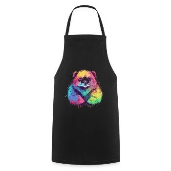 Cute Anime Style Sloth Bear Kawaii - Cooking Apron - black - Front - AI Model Male 185 dark (185cm)