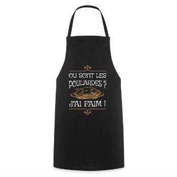 Ou sont les poulardes ? J'ai faim ! Les visiteurs - Tablier de cuisine - noir - Devant - AI Model Male 185 dark (185cm)