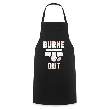 Cadeau Burne out slip humour burn out collègue - Tablier de cuisine - noir - Devant - AI Model Male 185 dark (185cm)