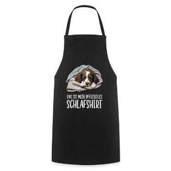 Official Epagneul Breton Dog Sleep Shirt - Cooking Apron - black - Front - AI Model Male 185 dark (185cm)