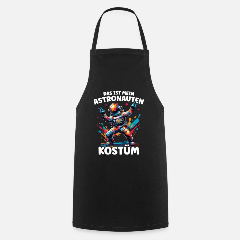 Astronaut Fasching Karneval Kostüm - Kochschürze - Schwarz