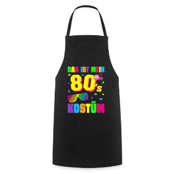 80er Jahre Motto Party Kostüm Outfit - Kochschürze - Schwarz - Vorne - AI Model Male 185 dark (185cm)