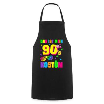 90er Jahre Motto Party Kostüm Outfit - Kochschürze - Schwarz - Vorne - AI Model Male 185 dark (185cm)