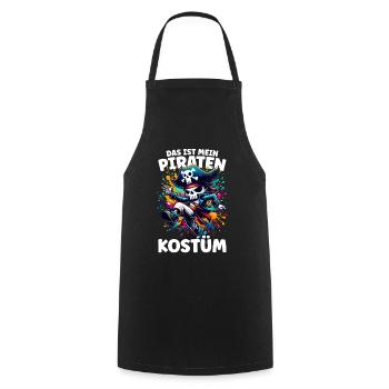 Pirate Carnival Carnival Costume - Cooking Apron - black - Front - AI Model Male 185 dark (185cm)