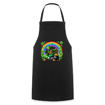 St Patrick's Day Irish Party Green Dabbing Leprechaun - Cooking Apron - black - Front - AI Model Male 185 dark (185cm)