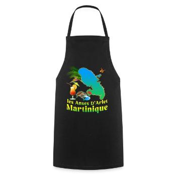 Martinique Anses D'Arlet Turtle Beach Cocktail - Cooking Apron - black - Front - AI Model Male 185 dark (185cm)