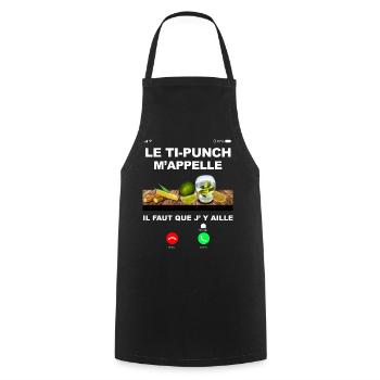 Papa Apéro Antilles Ti Punch Rum - Kochschürze - Schwarz - Vorne - AI Model Male 185 dark (185cm)
