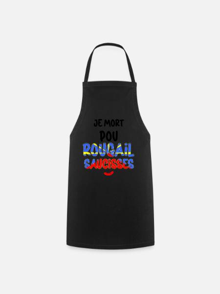 La Réunion Drapeau Rougail Saucisse - Tablier de cuisine - noir