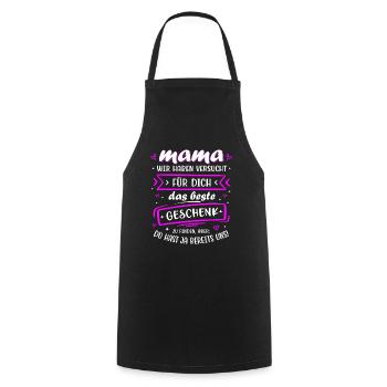 Le meilleur cadeau, c’est nous Maman Fête des Mères - Tablier de cuisine - noir - Devant - AI Model Male 185 dark (185cm)