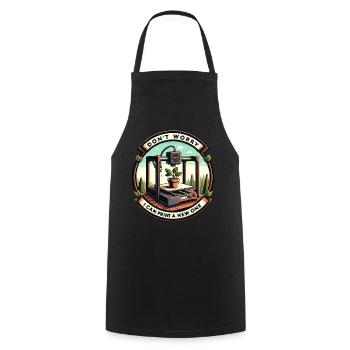 Don't worry, I can reprint it 3D printing - Cooking Apron - black - Front - AI Model Male 185 dark (185cm)