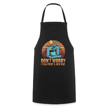 Don't worry, I can reprint it 3D printing - Cooking Apron - black - Front - AI Model Male 185 dark (185cm)