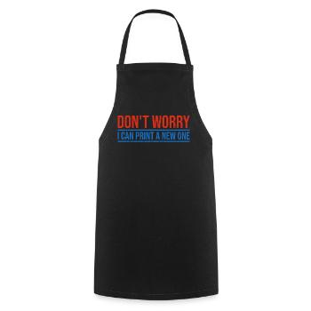 Don't worry, I can reprint it 3D printing - Cooking Apron - black - Front - AI Model Male 185 dark (185cm)
