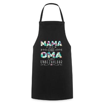 Mom Grandma Gift Birthday Mother's Day - Cooking Apron - black - Front - AI Model Male 185 dark (185cm)
