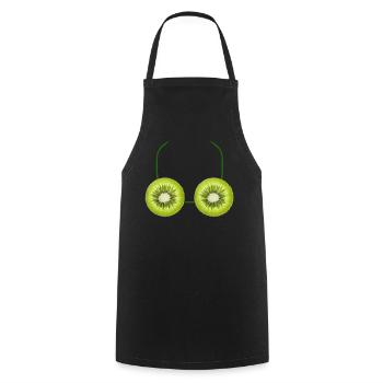 Soutien-Gorge Kiwi Humour Fruits Tropicaux - Tablier de cuisine - noir - Devant - AI Model Male 185 dark (185cm)