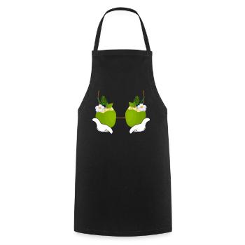 Soutien-Gorge Noix Cocotier Hibiscus Tropique - Tablier de cuisine - noir - Devant - AI Model Male 185 dark (185cm)