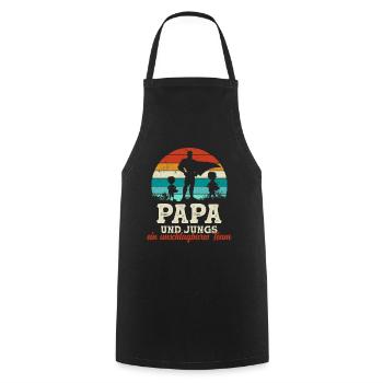 Team Super Papa und Jungs Söhne Vatertag Geschenk - Kochschürze - Schwarz - Vorne - AI Model Male 185 dark (185cm)