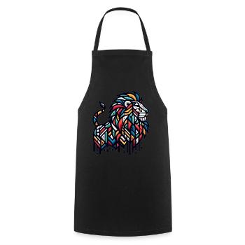 Lion à motifs géométriques - Tablier de cuisine - noir - Devant - AI Model Male 185 dark (185cm)