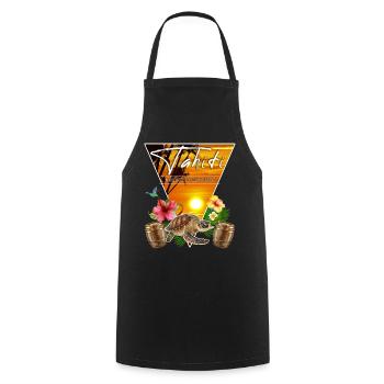 Tahiti French Polynesia Colibri Tortue - Tablier de cuisine - noir - Devant - AI Model Male 185 dark (185cm)