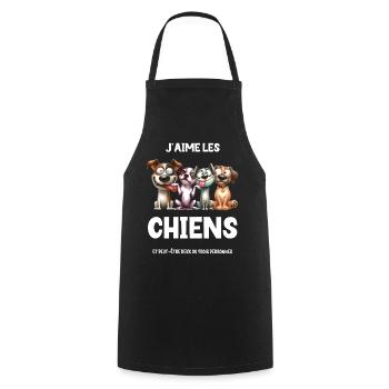 I Love Dogs Humor Man Child Dog Funny - Cooking Apron - black - Front - AI Model Male 185 dark (185cm)