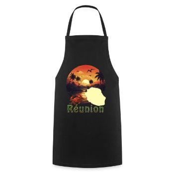 Reunion Setting Sun Man Woman Child - Cooking Apron - black - Front - AI Model Male 185 dark (185cm)