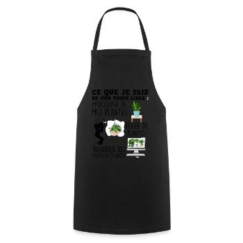 Plante Homme Femme Jardinage Eté Printemps - Tablier de cuisine - noir - Devant - AI Model Male 185 dark (185cm)