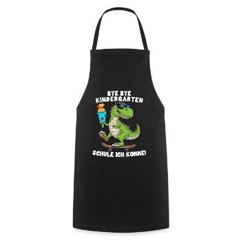 School Enrollment Back to School Boys Schoolchild Dino Trex - Cooking Apron - black - Front - AI Model Male 185 dark (185cm)