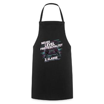 Boys Schoolchild 2nd Grade Gamer Gamer - Cooking Apron - black - Front - AI Model Male 185 dark (185cm)